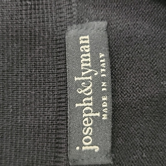 joseph&Iyman Mens Size XL 100% Extra Fine Merino Wool Black Sweater, 1/4 Button - Picture 6 of 9